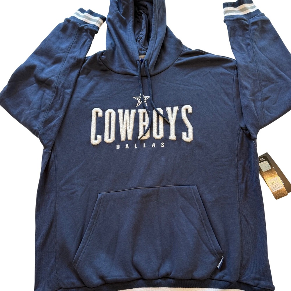 Ultra Game NFL Dallas Cowboys Mens‎ XL Navy Blue Embroidered Pullover Hoodie NWT